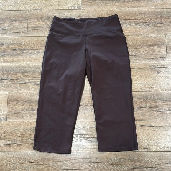 Prana Brown Cropped Wide Leg Leggings Size Medium - Picture 1 of 5